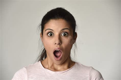 Young Beautiful Surprised Woman Amazed In Shock And Surprise With Mouth