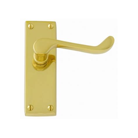 Polished Brass Door Handles Victorian Scroll Internal Door Handles