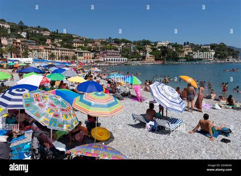 August At The Beach Santa Margherita Italy Stock Photo Alamy