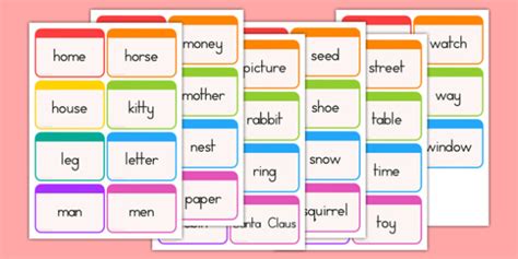Dolch Words Nouns Flash Cards Teacher Made