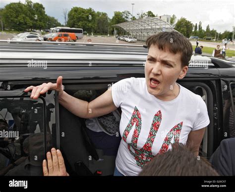 may 25 2016 kiev ukraine ukrainian pilot nadiya savchenko who was freed from jail in