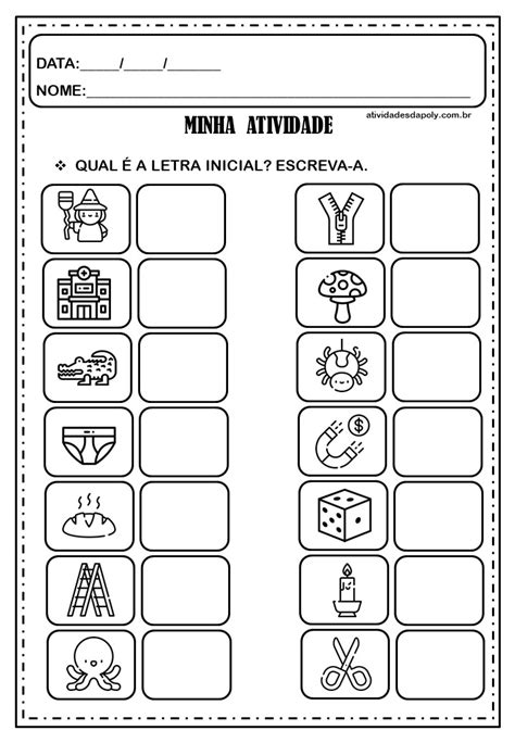 Atividades Letra Inicial 03 Atividades