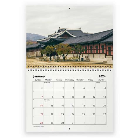 Korean Wall Calendar 2024 Benni Catrina