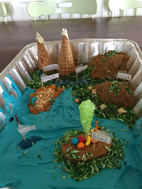 Edible Landforms Project Landform Projects Science Projects For Kids