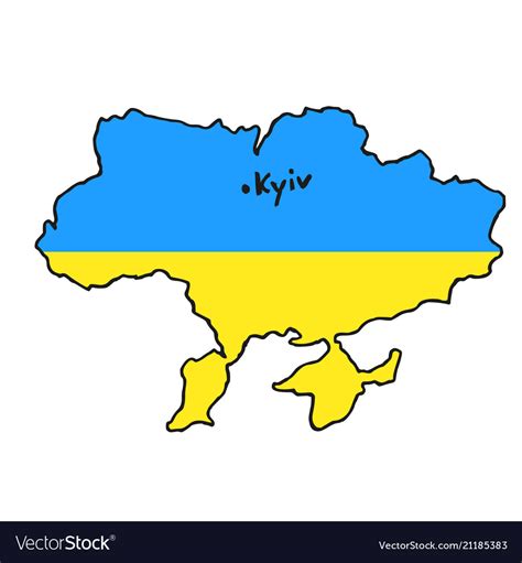 Map Ukraine Flag Color Icon Royalty Free Vector Image
