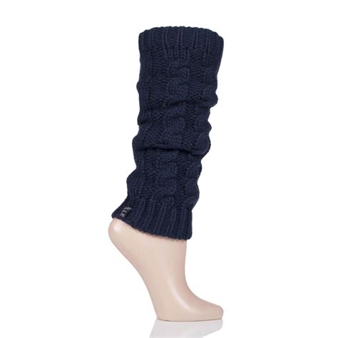 ladies elle chunky cable knit leg warmers from sockshop