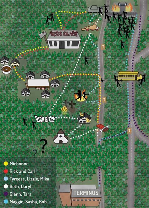 The Walking Dead Road To Terminus Infographic Map Posts The Ojays