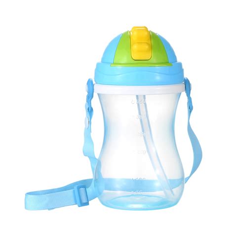 350ml 12oz Kids Straw Water Bottle With Portable Strap Baby Drinking