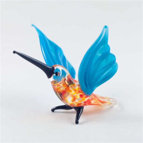 Hand Blown Glass Hummingbird Figurine Glass Birds Figurine Etsy