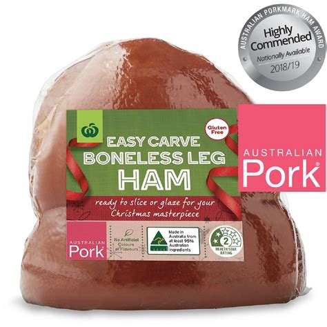 Woolworths Easy Carve Boneless Ham Leg 11kg 24kg Woolworths