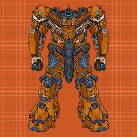 Premium Vector Futuristic Max Giant Mecha Robot Builded By Head Arm