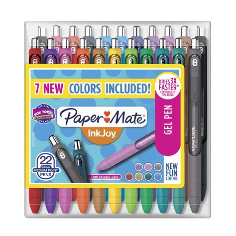 Paper Mate Inkjoy Gel Pens Medium Point 0 7 Mm Assorted Colors 22 Count