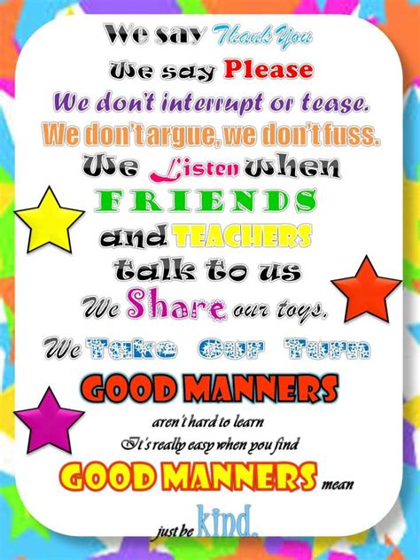 Manners Poem My Class Recites This Poem Every Day Instead Of Going