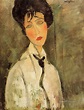 portrait of a woman in a black tie 1917 Amedeo Modigliani Painting in ...