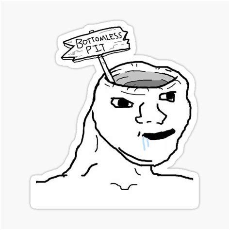 Bottomless Pit Brainlet Wojak Meme Sticker Sticker By Pwnedts