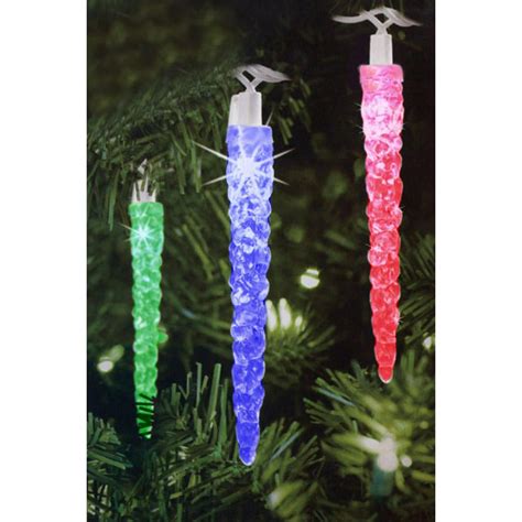 20 Battery Operated Musical Twinkling Multi Colored Led Icicle