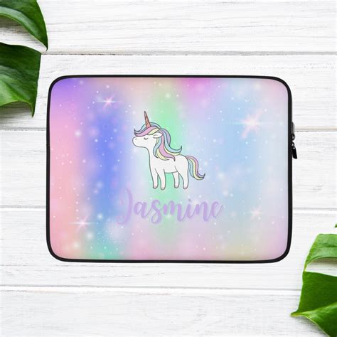 Cute Unicorn Laptop Sleeve Personalized Unicorn Laptop Bag Etsy