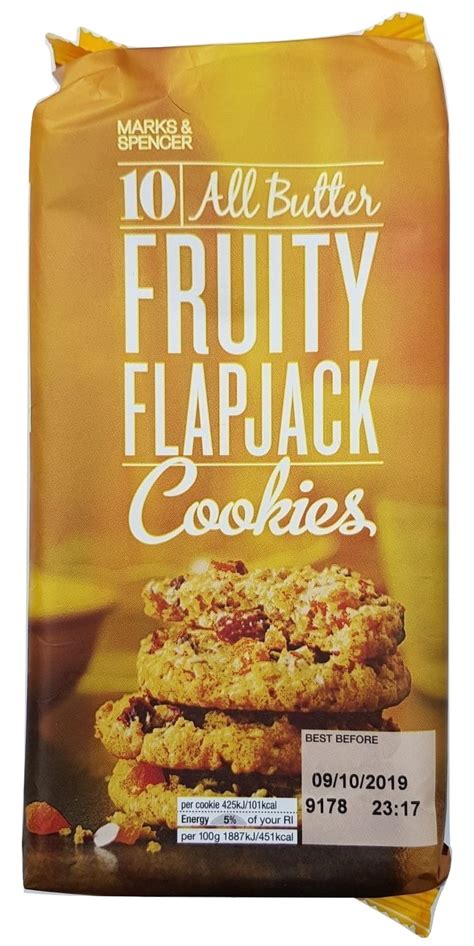 Marks & spencer launch christmas pudding cookies for the 2014 festive season. Marks & Spencer 10 All Butter Fruity Flapjack Cookies 225g ...