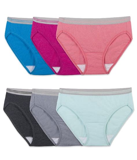 6 Pack Of Fruit Of The Loom Womens Underwear Cotton Bikini Panty
