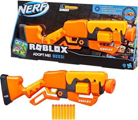 Nerf Roblox Adopt Me Bees Lever Action Dart Blaster Rotating 8 Dart