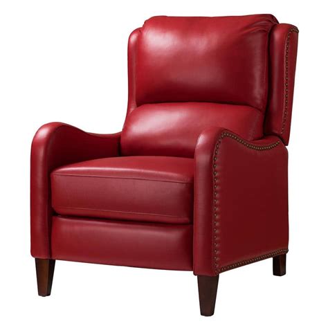 Jayden Creation Hyde Modern Retro Red Genuine Leather Wingback Recliner Upholstery Armchair With
