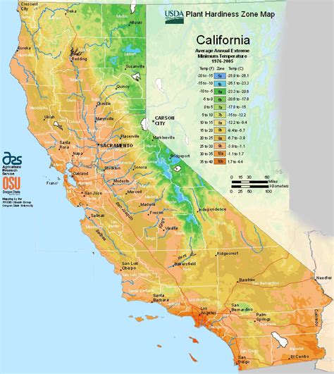 Gardening Zones California Usda Map Of Planting For Plant Hardiness