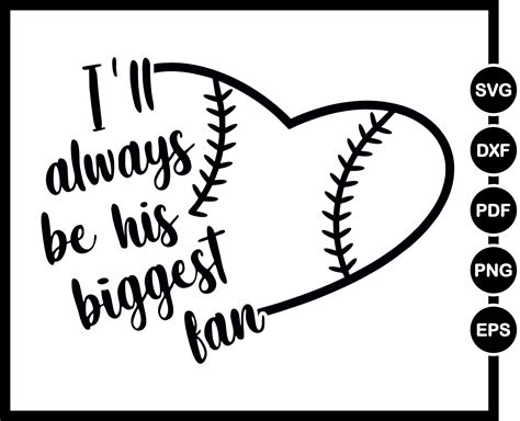 Ill Always Be His Biggest Fan Svg Heart Baseball Softball Etsy
