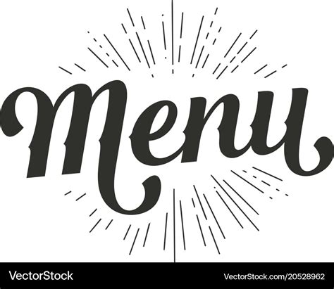 Menu Lettering Royalty Free Vector Image Vectorstock