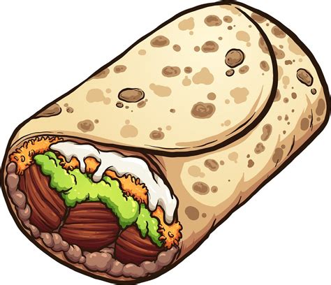Burrito De Dibujos Animados Sabroso 601005 Vector En Vecteezy