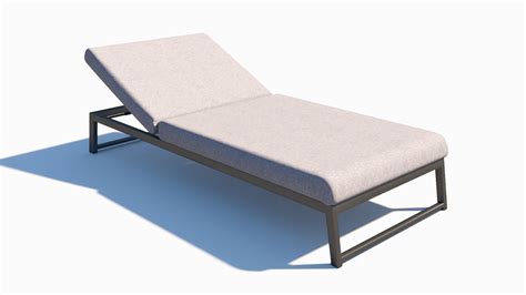 outdoor metal and fabric sunlounger sunbed 3d cgtrader