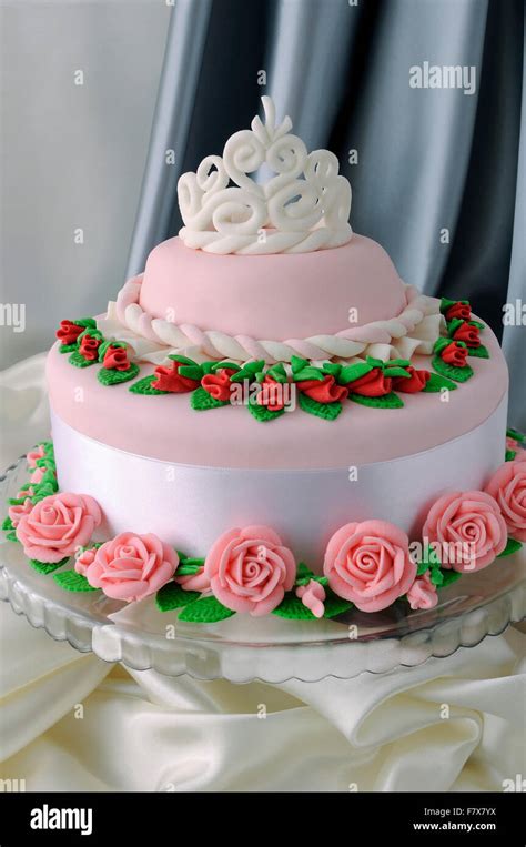 Cake For The Princess Of Marzipan Stock Photo Alamy