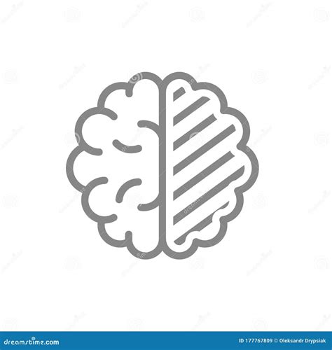 Sore Human Brain Line Icon Cerebral Edema Infected Organ Brain