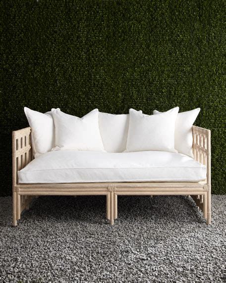 White Faux Bamboo Outdoor Sofa Neiman Marcus