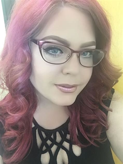 Purple Hair And Burgundy Rimmed Glasses Makeup For Women Who Wear Glasses Purple Hair
