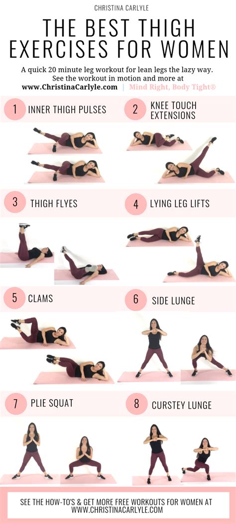 Thigh Exercises For Tight And Toned Inner And Outer Thighs In 2020 With Images Thigh Exercises