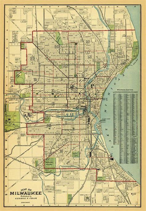 Milwaukee Map Old Map Of Milwaukee Print Fine Etsy In 2021
