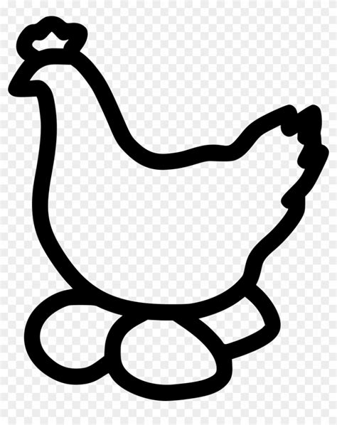 Png File Svg Hen With Egg Black And White Clipart 2522473 Pikpng