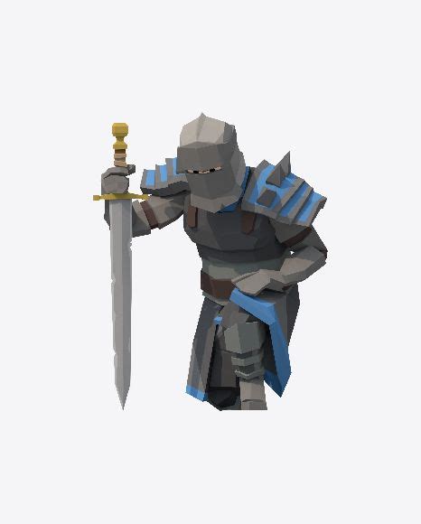 Download Low Poly Knight Transparent Png On Yellow Images Low Poly