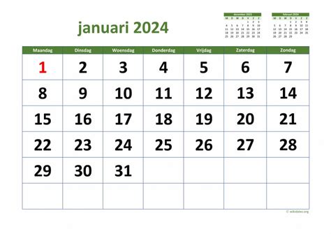 Kalender Dan Agenda Yang Dapat Dicetak Untuk Januari 2024