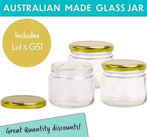 Australian Made Round Glass Jar With Lid Honey Jar Jam Jar