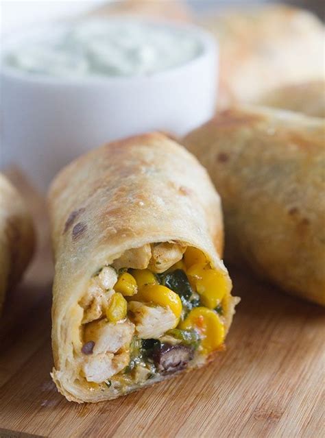 Southwestern Egg Rolls With Avocado Ranch Dipping Sauce Favorite