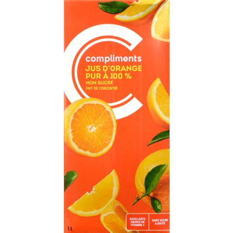 Unsweetened Orange Juice From Concentrate 1 L Complimentsca