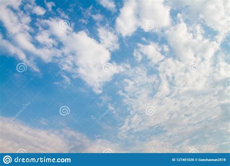 The Vast Sky And The White Clouds Float In The Sky Stock Photo Image
