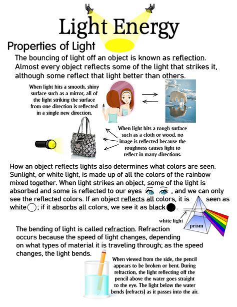 Light Energy Part 2 Properties Of Light ~ Anchor Chart Jungle