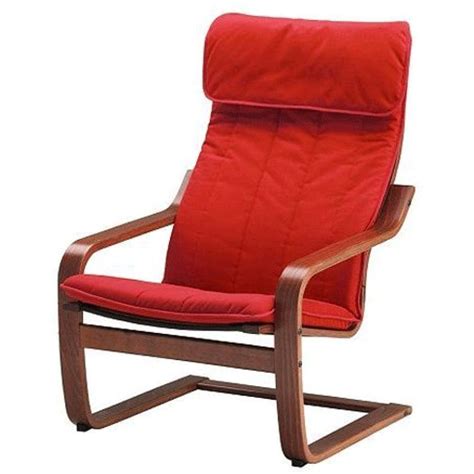 Ikea Poang Chair Armchair With Cushion Red Cover And Frame 2638681720