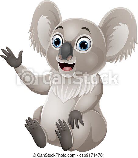 Vector Illustration Of Cartoon Funny Baby Koala Sitting Canstock