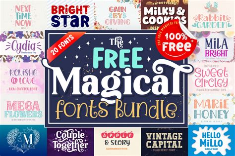 The Free Magical Fonts Bundle Bundle · Creative Fabrica