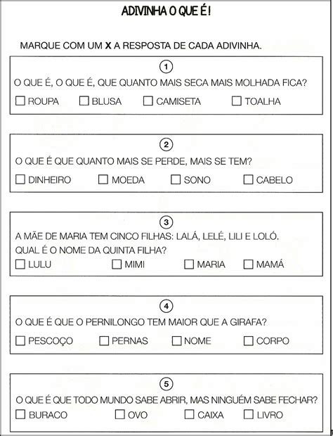 Texto De Adivinhação 5 Ano