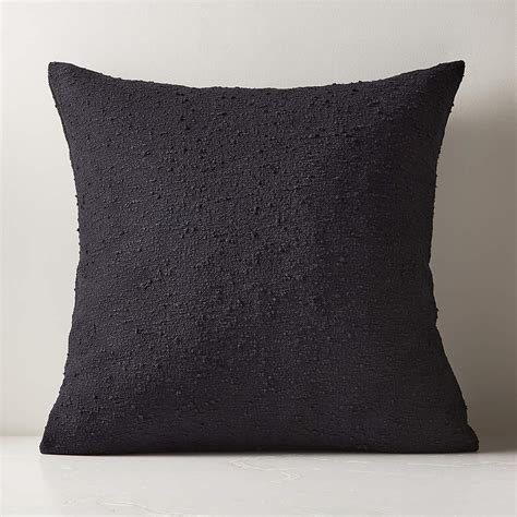 Black Boucle Modern Throw Pillow With Down Alternative Insert 23