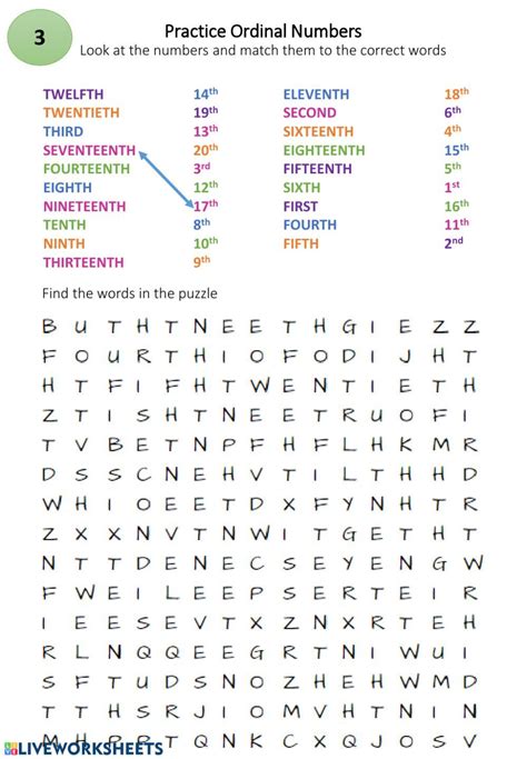 The Word Search For Practice With Numbers And Words To Help Students